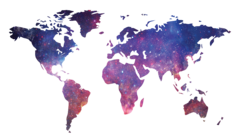 Холст Карта мира галактика