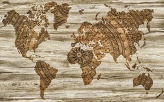 Холст Карта мира бумага