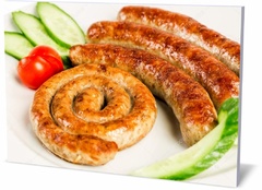 Картина еда и напитки Мясо на гриле - колбаски Grilled meat - sausages-266470